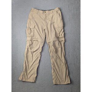 REI Convertible Cargo Pants Mens Large 32L (Meas 30) Nylon Hiking Outdoor Tan